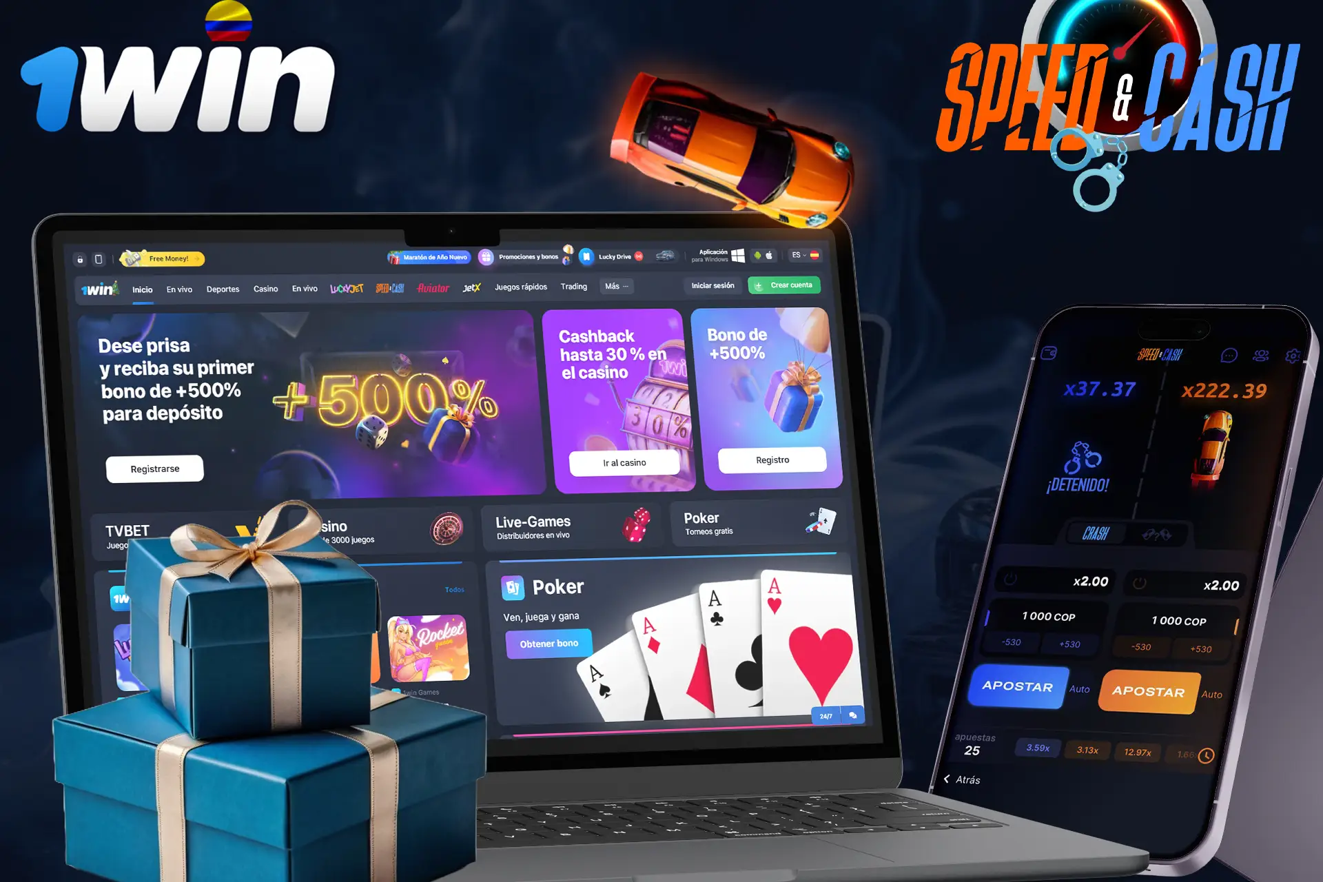 Juega a Speed-n-Cash en 1Win y consigue una bonificación