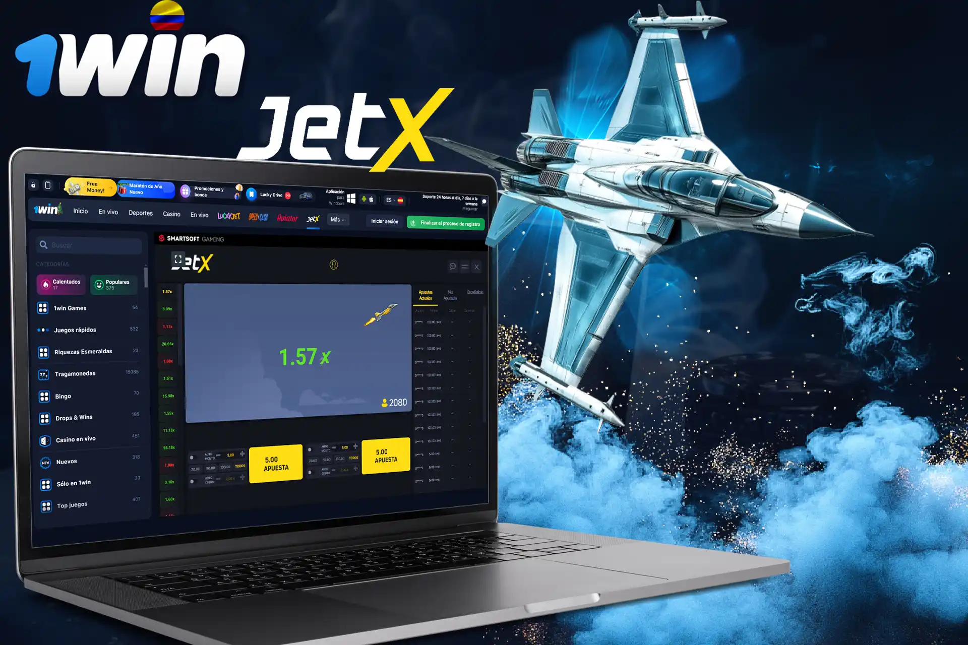 Especificaciones del juego de JetX