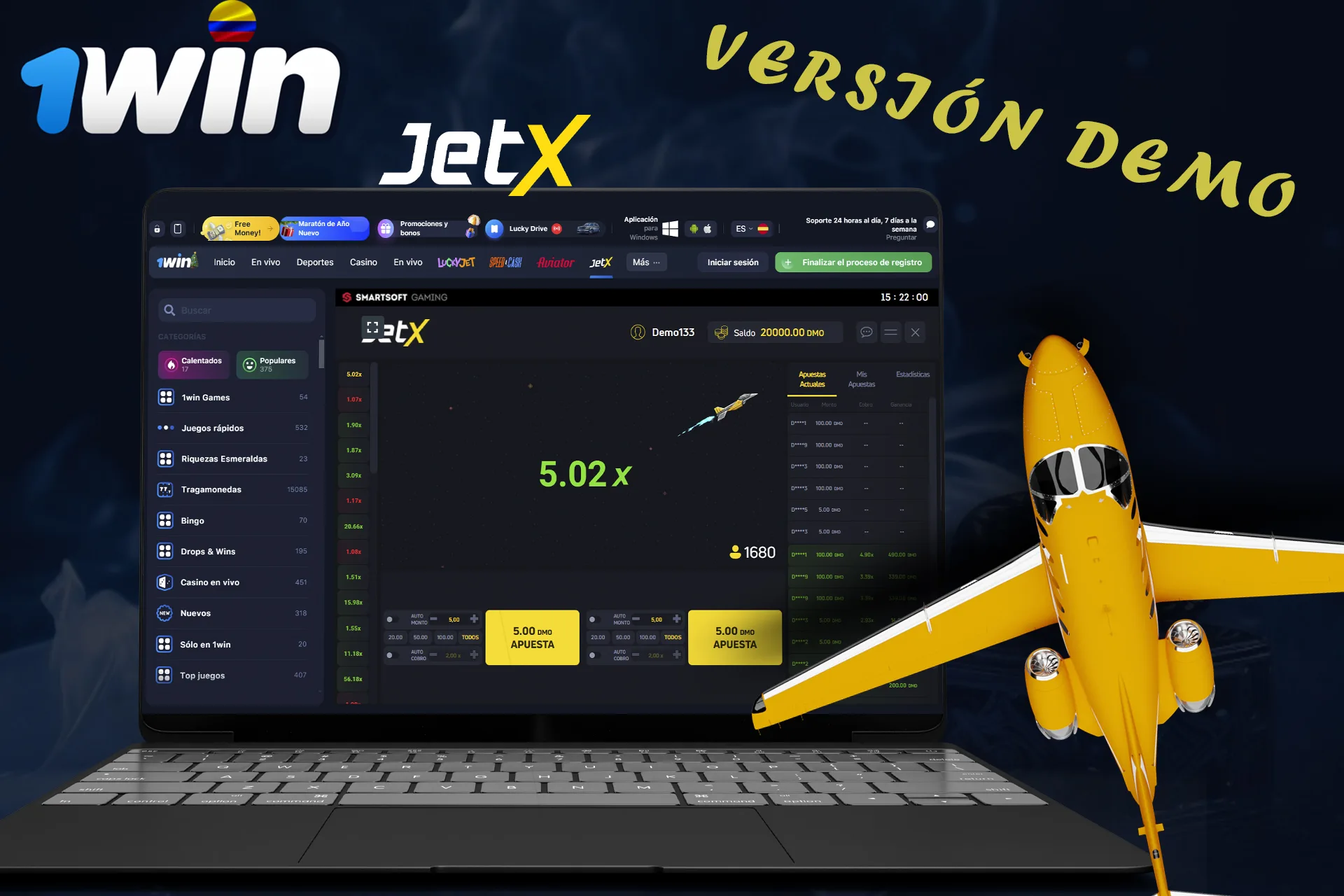 Juega a JetX en modo demo