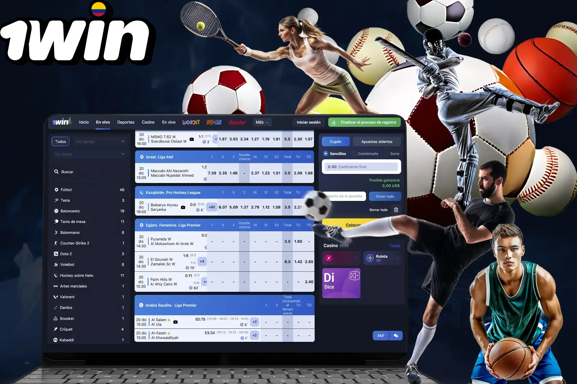 Diferentes tipos de apuestas en la plataforma 1Win