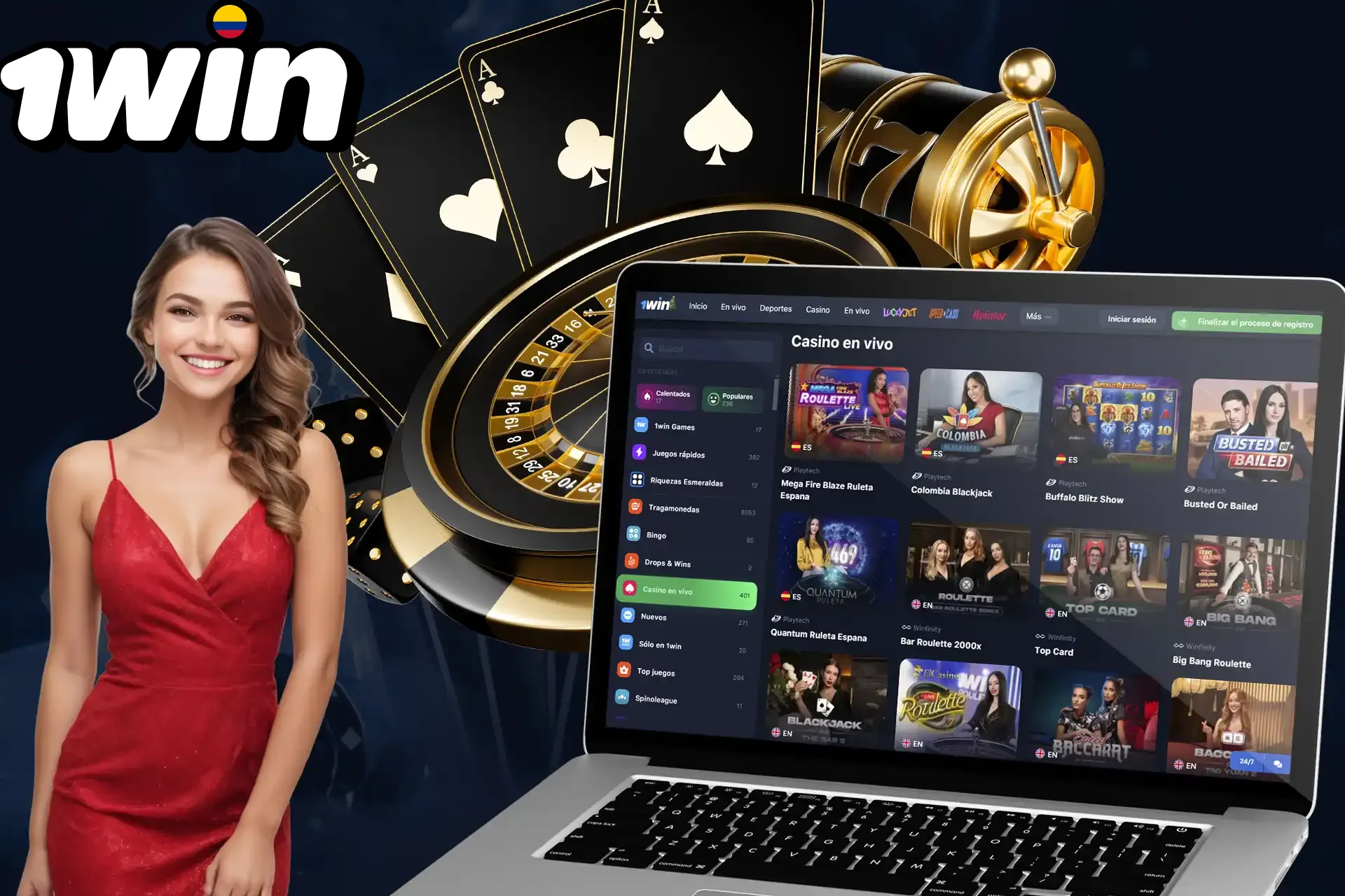 Gran número de juegos en Live Casino