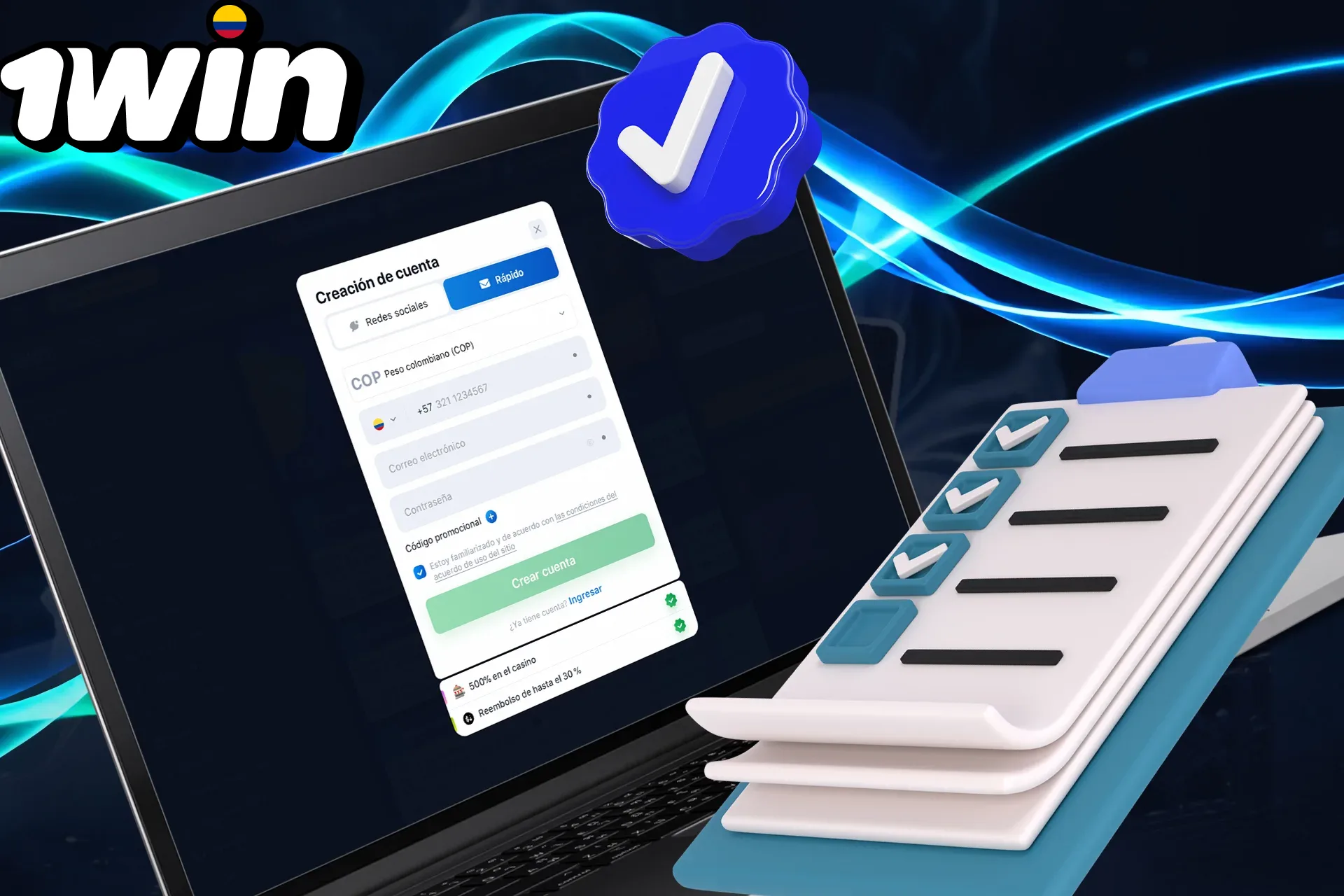 Registro fácil y rápido en 1Win