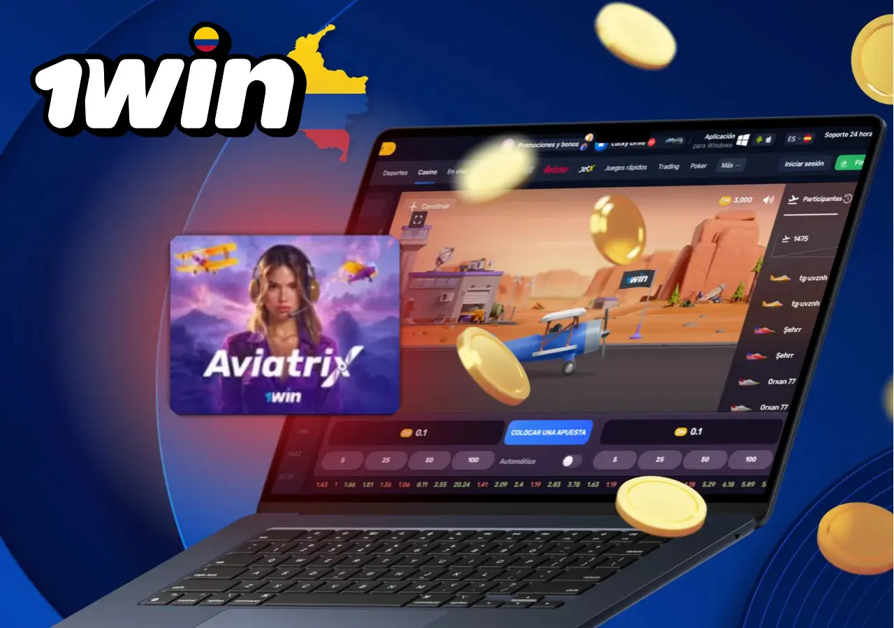 Aviatrix en 1Win Colombia ofrece atractivos bonos y faciles oportunidades de ganar.