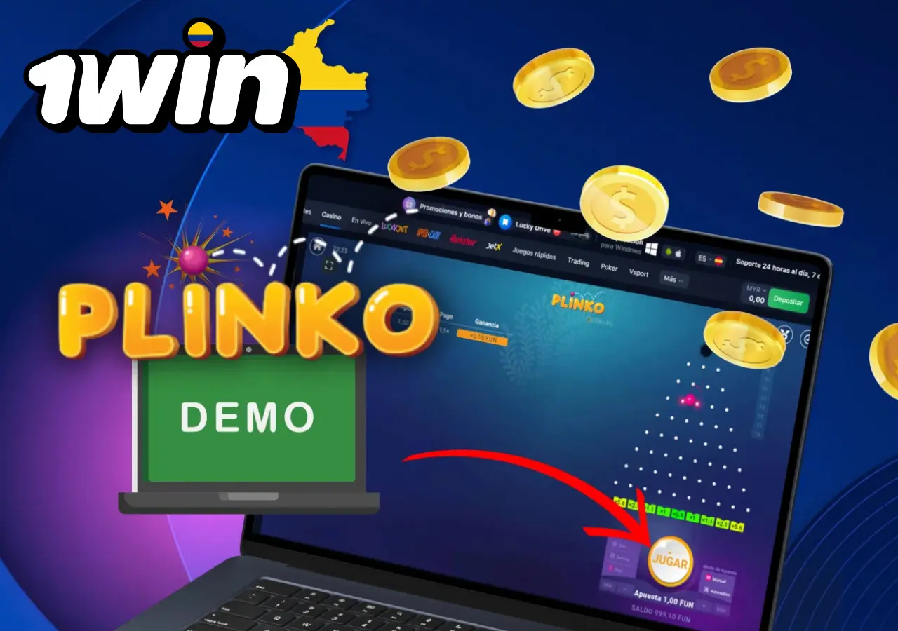 Juega la version demo de Plinko en 1Win sin arriesgar dinero.